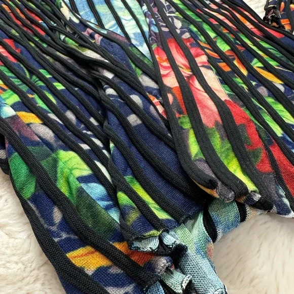 Desigual Multicolor Floral Women’s Knit Open Cardigan in XL - Picture 4 of 7